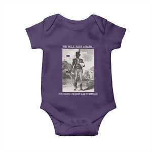 Haitian Revolution Toussaint Louverture Baby Onesie We Will Rise Again Historic Graphic TS02 Purple Print Your Wear
