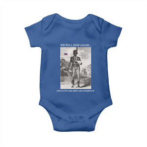 Haitian Revolution Toussaint Louverture Baby Onesie We Will Rise Again Historic Graphic TS02 Royal Blue Print Your Wear
