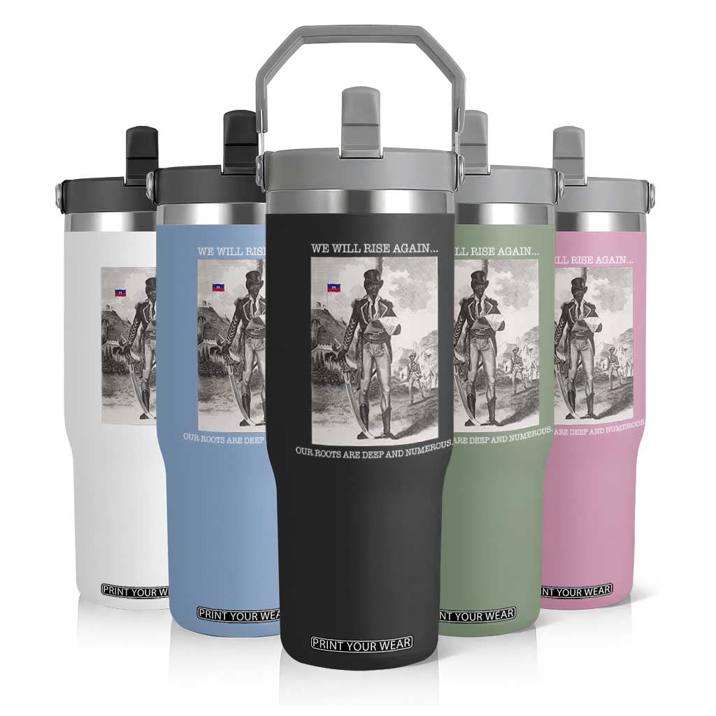 Haitian Revolution Toussaint Louverture Flip Straw Tumbler We Will Rise Again Historic Graphic TS02 Print Your Wear