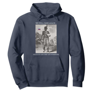 Haitian Revolution Toussaint Louverture Hoodie We Will Rise Again Historic Graphic TS02 Navy Print Your Wear