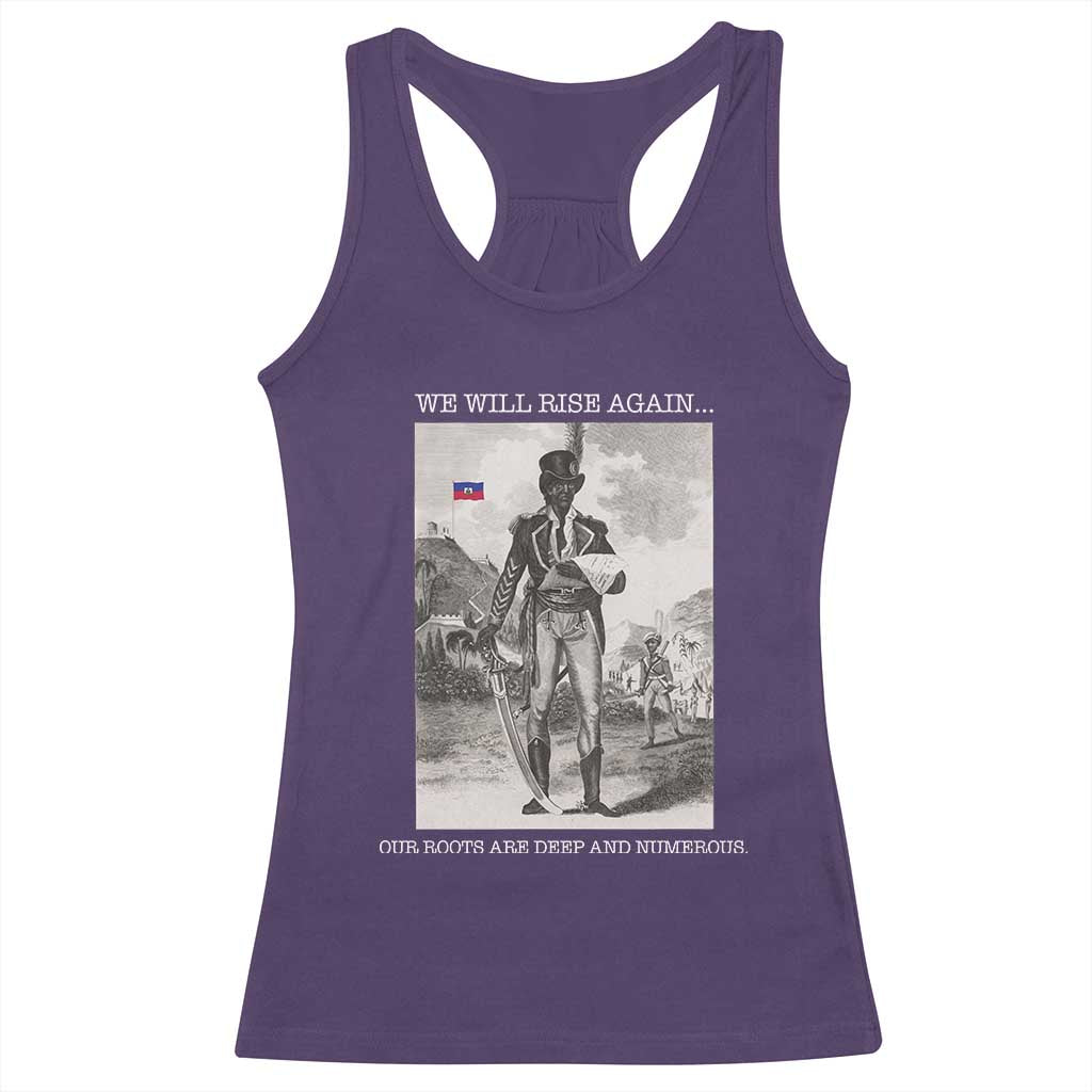 Haitian Revolution Toussaint Louverture Racerback Tank Top We Will Rise Again Historic Graphic TS02 Purple Print Your Wear