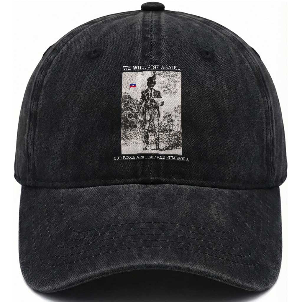 Haitian Revolution Toussaint Louverture Washed Cotton Baseball Cap We Will Rise Again Historic Graphic TS02 Print Your Wear