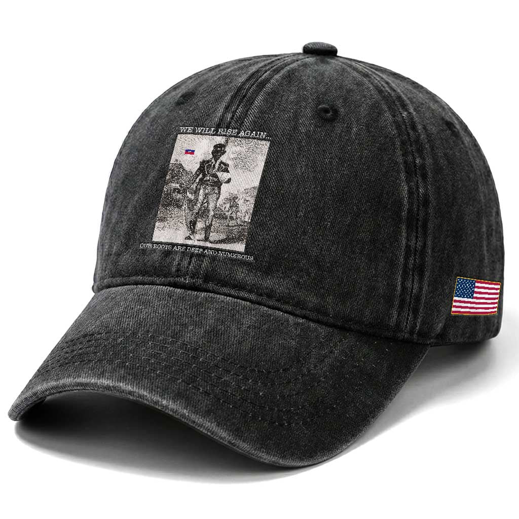 Haitian Revolution Toussaint Louverture Washed Cotton Baseball Cap We Will Rise Again Historic Graphic TS02 Print Your Wear
