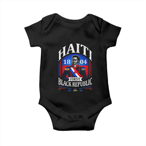 1804 First Black Republic Vintage Graphic Baby Onesie Jean Jacques Dessalines Historic TS02 Black Print Your Wear