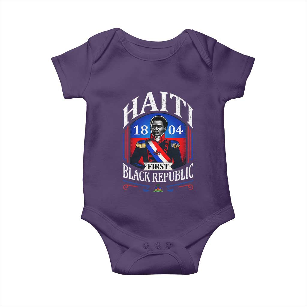 1804 First Black Republic Vintage Graphic Baby Onesie Jean Jacques Dessalines Historic TS02 Purple Print Your Wear