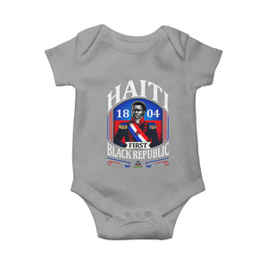 1804 First Black Republic Vintage Graphic Baby Onesie Jean Jacques Dessalines Historic TS02 Sport Gray Print Your Wear