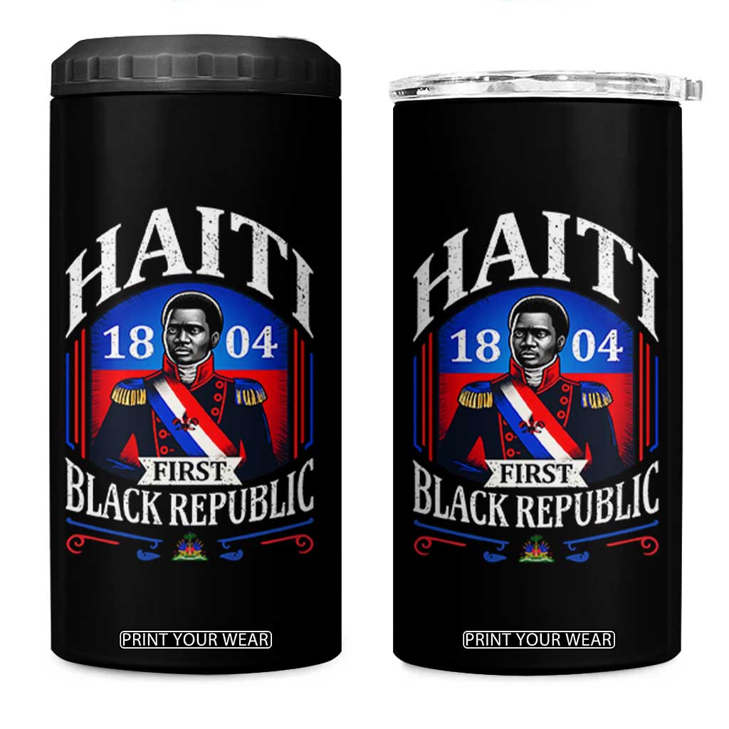 1804 First Black Republic Vintage Graphic 4 in 1 Can Cooler Tumbler Jean Jacques Dessalines Historic TS02 One Size: 16 oz Black Print Your Wear