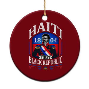 1804 First Black Republic Vintage Graphic Ceramic Ornament Jean Jacques Dessalines Historic TS02 1pc Red Print Your Wear