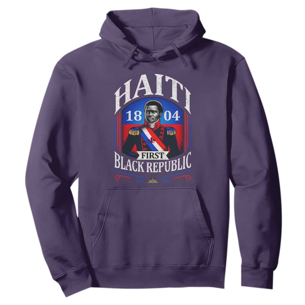 1804 First Black Republic Vintage Graphic Hoodie Jean Jacques Dessalines Historic TS02 Purple Print Your Wear