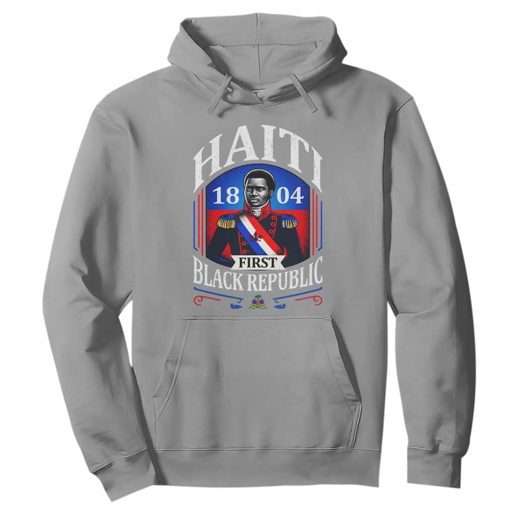 1804 First Black Republic Vintage Graphic Hoodie Jean Jacques Dessalines Historic TS02 Sport Gray Print Your Wear