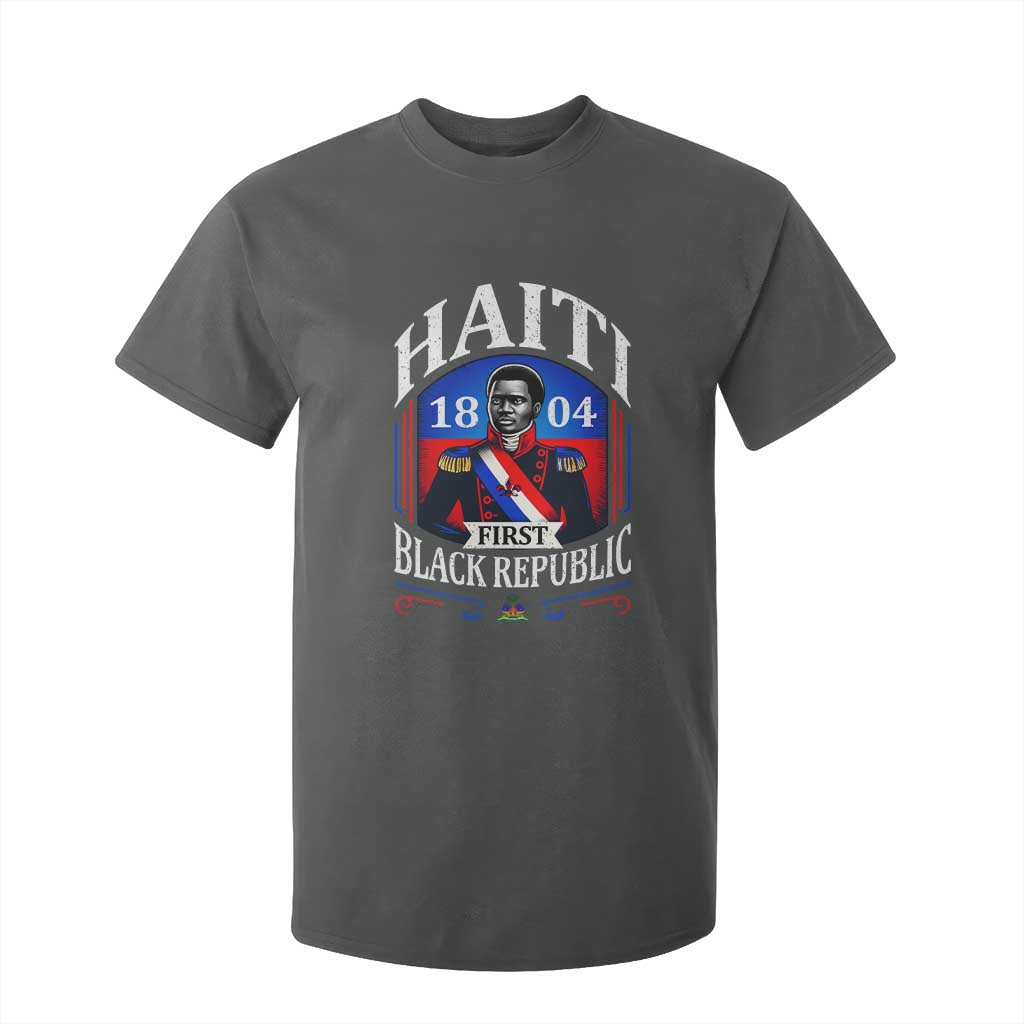 1804 First Black Republic Vintage Graphic T Shirt For Kid Jean Jacques Dessalines Historic TS02 Dark Heather Print Your Wear