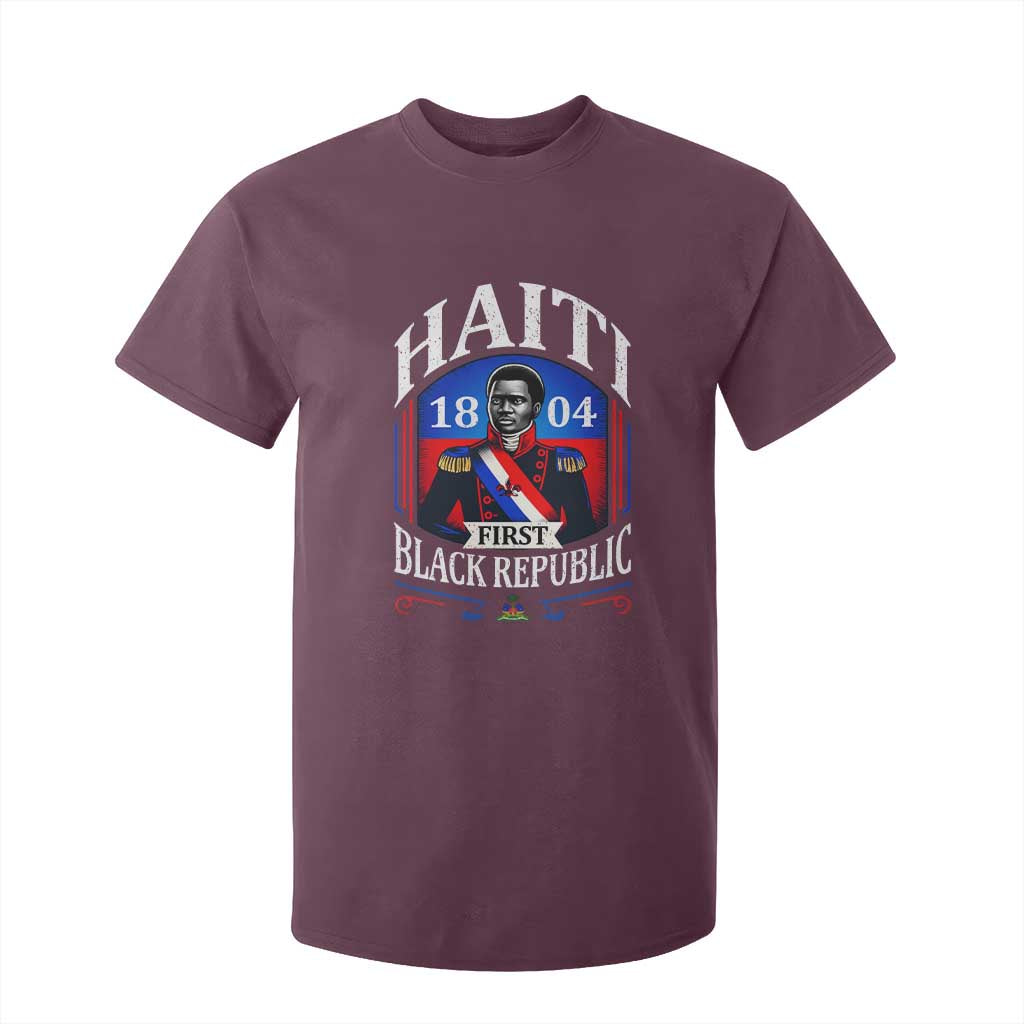 1804 First Black Republic Vintage Graphic T Shirt For Kid Jean Jacques Dessalines Historic TS02 Maroon Print Your Wear