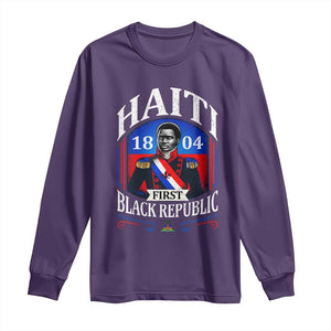1804 First Black Republic Vintage Graphic Long Sleeve Shirt Jean Jacques Dessalines Historic TS02 Purple Print Your Wear