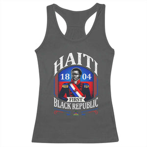 1804 First Black Republic Vintage Graphic Racerback Tank Top Jean Jacques Dessalines Historic TS02 Dark Heather Print Your Wear