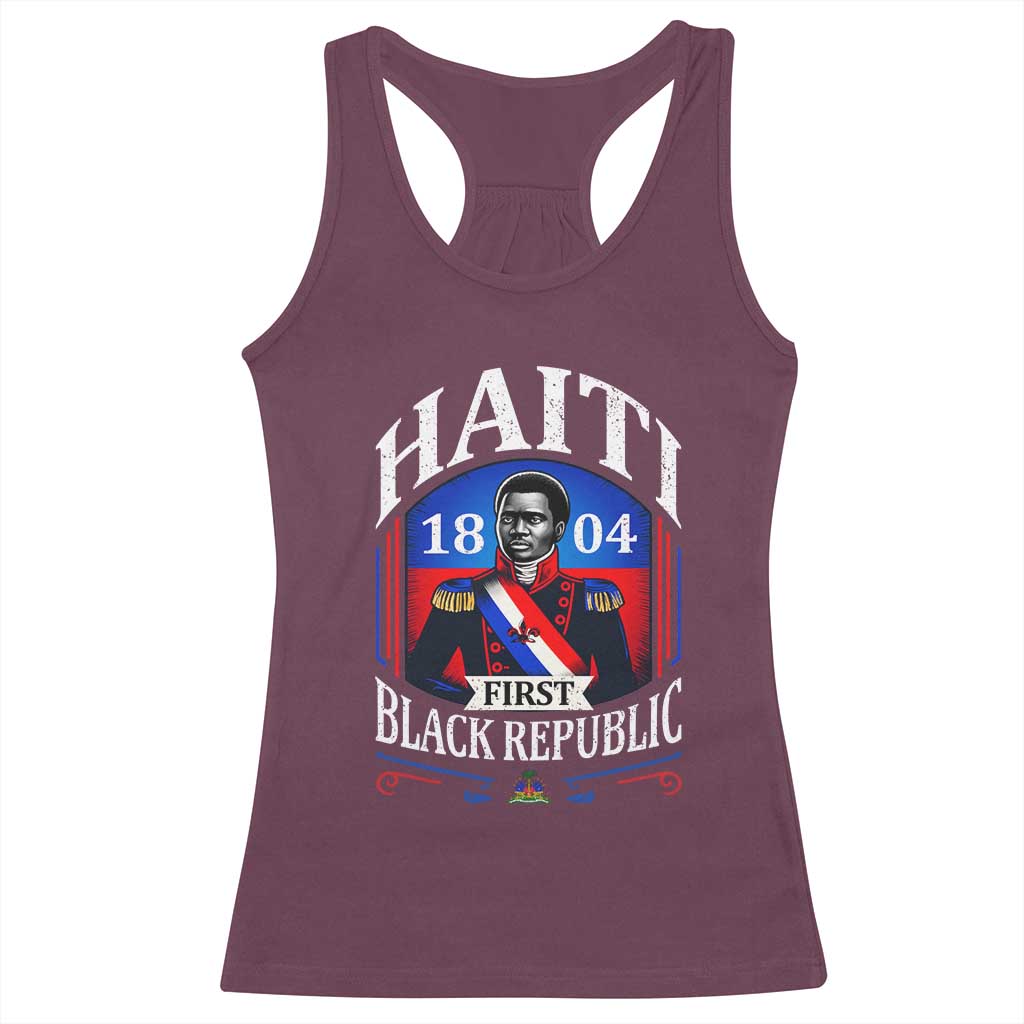 1804 First Black Republic Vintage Graphic Racerback Tank Top Jean Jacques Dessalines Historic TS02 Maroon Print Your Wear