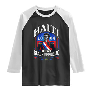 1804 First Black Republic Vintage Graphic Raglan Shirt Jean Jacques Dessalines Historic TS02 Black White Print Your Wear