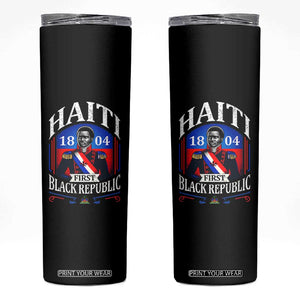 1804 First Black Republic Vintage Graphic Skinny Tumbler Jean Jacques Dessalines Historic TS02 Black Print Your Wear
