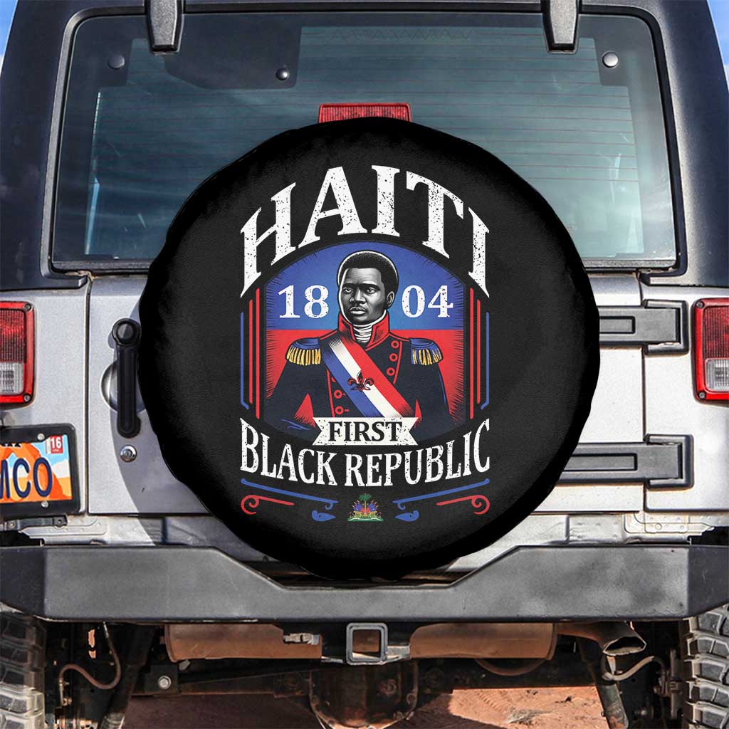 1804 First Black Republic Vintage Graphic Spare Tire Cover Jean Jacques Dessalines Historic TS02 No hole Black Print Your Wear