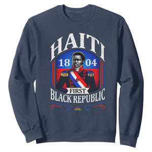 1804 First Black Republic Vintage Graphic Sweatshirt Jean Jacques Dessalines Historic TS02 Navy Print Your Wear
