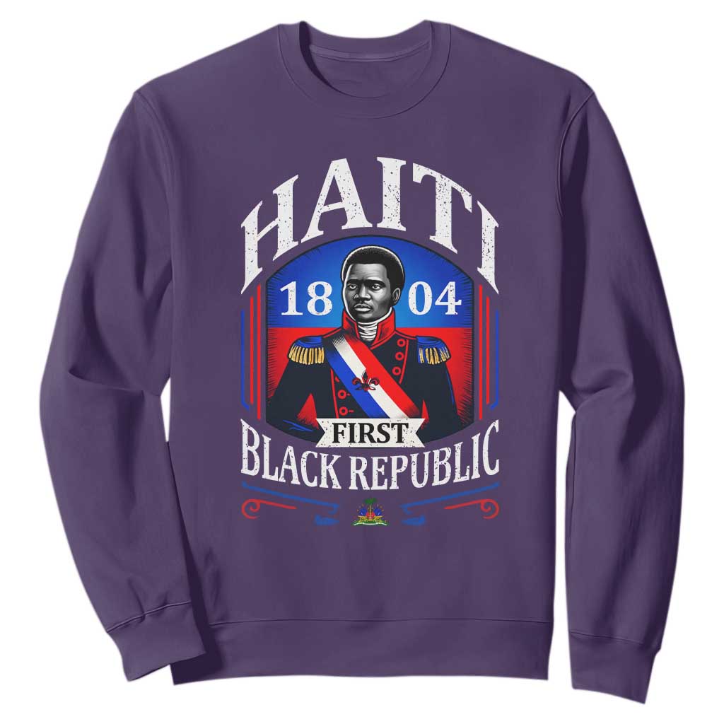 1804 First Black Republic Vintage Graphic Sweatshirt Jean Jacques Dessalines Historic TS02 Purple Print Your Wear