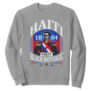 1804 First Black Republic Vintage Graphic Sweatshirt Jean Jacques Dessalines Historic TS02 Sport Gray Print Your Wear