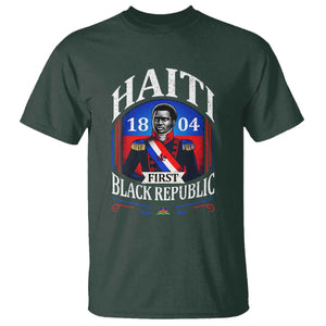 1804 First Black Republic Vintage Graphic T Shirt Jean Jacques Dessalines Historic TS02 Dark Forest Green Print Your Wear