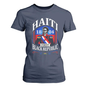 1804 First Black Republic Vintage Graphic T Shirt For Women Jean Jacques Dessalines Historic TS02 Navy Print Your Wear