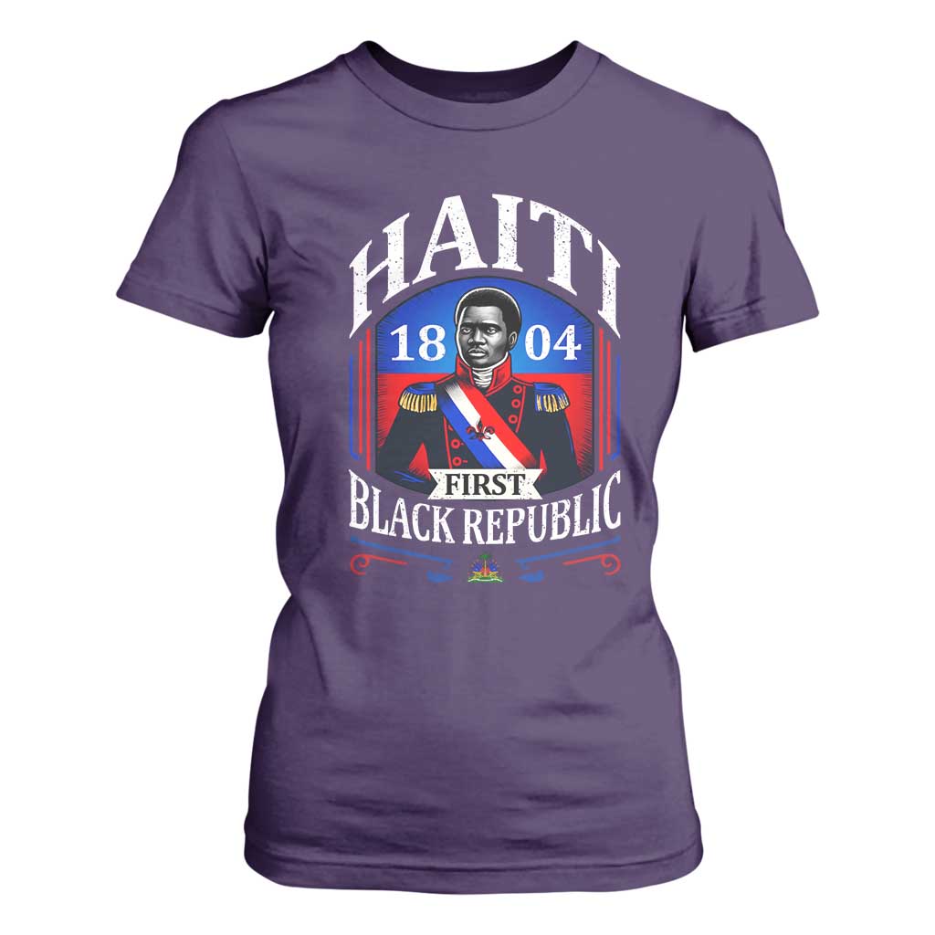 1804 First Black Republic Vintage Graphic T Shirt For Women Jean Jacques Dessalines Historic TS02 Purple Print Your Wear