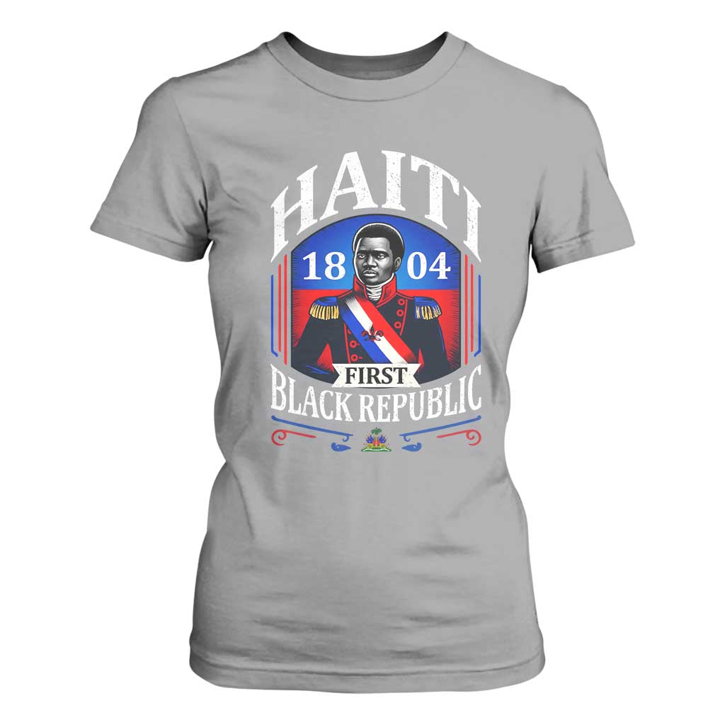 1804 First Black Republic Vintage Graphic T Shirt For Women Jean Jacques Dessalines Historic TS02 Sport Gray Print Your Wear