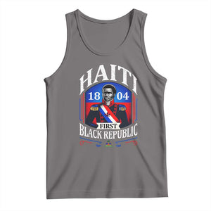 1804 First Black Republic Vintage Graphic Tank Top Jean Jacques Dessalines Historic TS02 Deep Heather Print Your Wear