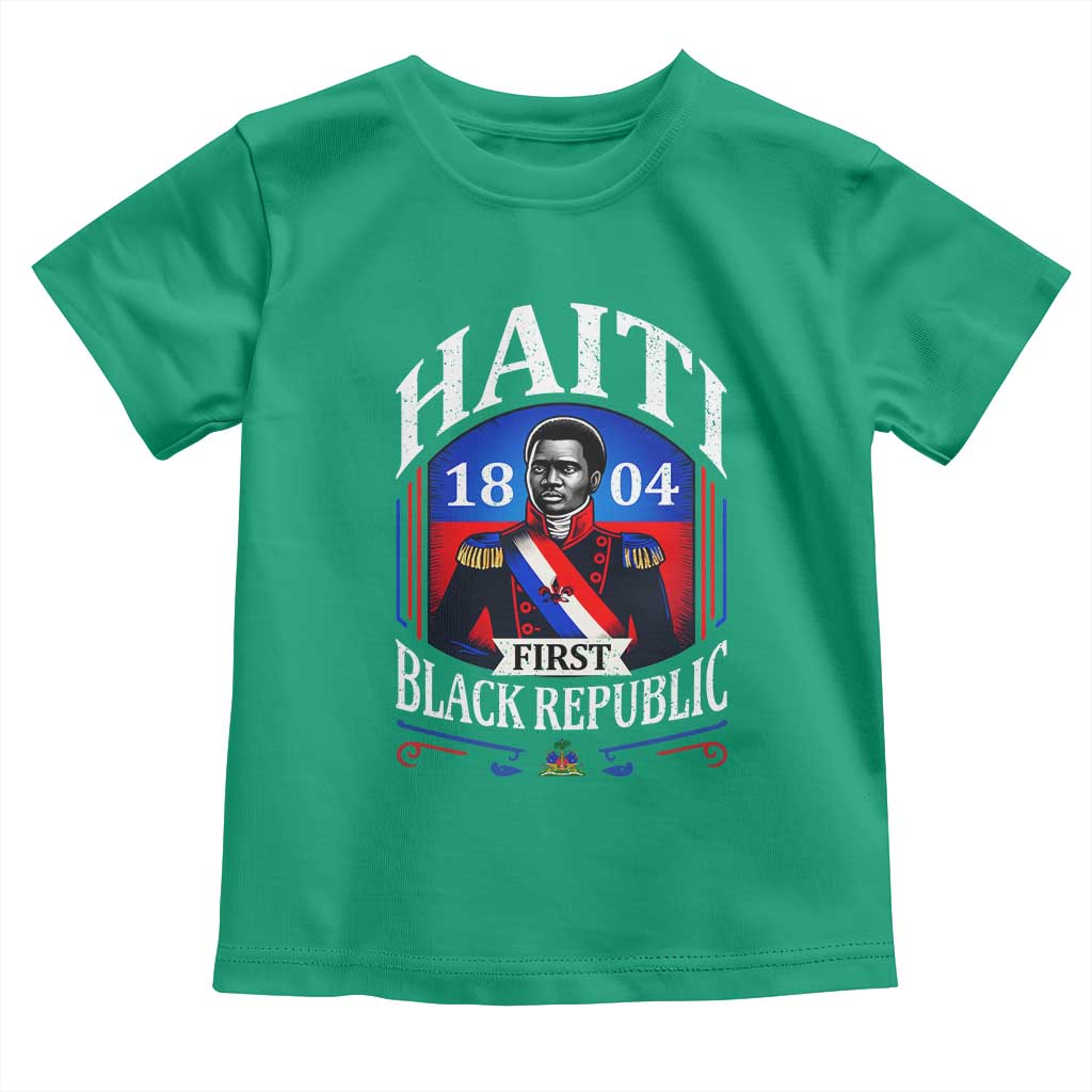 1804 First Black Republic Vintage Graphic Toddler T Shirt Jean Jacques Dessalines Historic TS02 Irish Green Print Your Wear