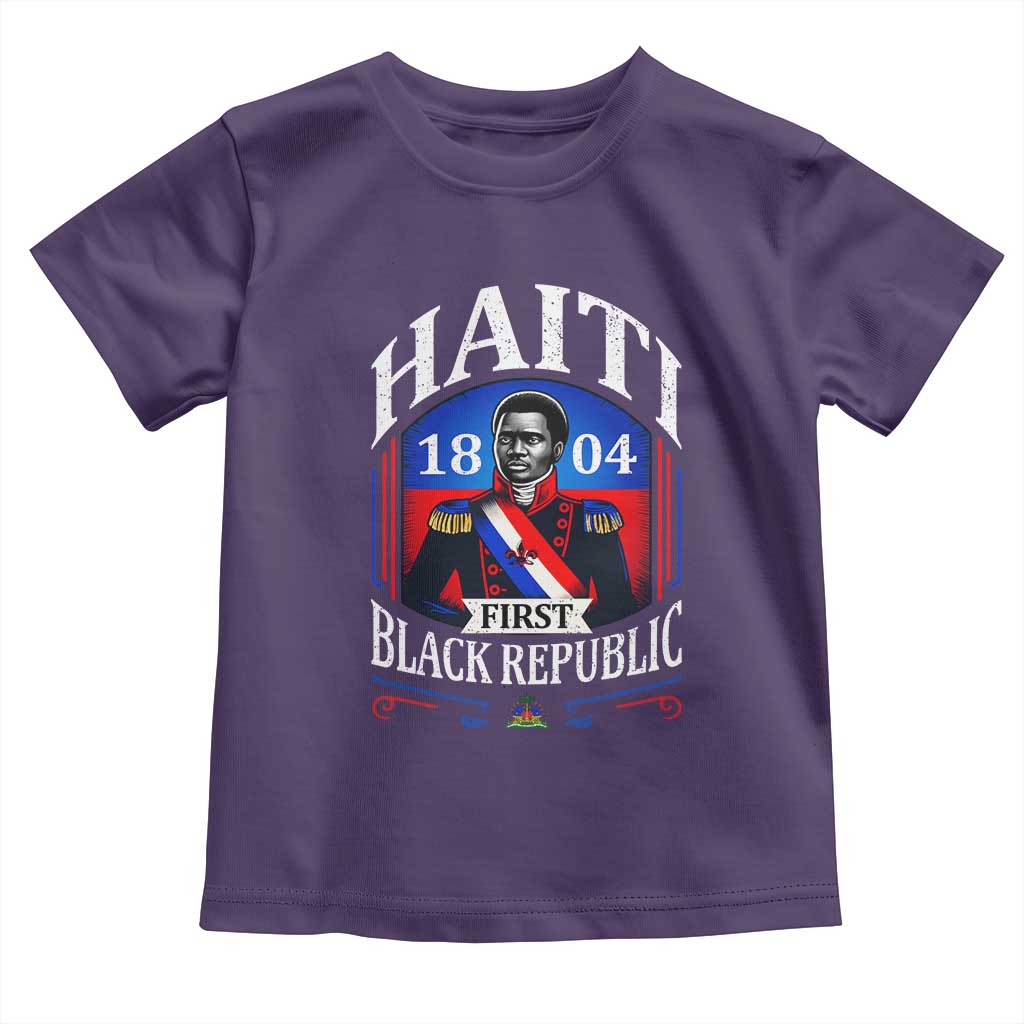 1804 First Black Republic Vintage Graphic Toddler T Shirt Jean Jacques Dessalines Historic TS02 Purple Print Your Wear