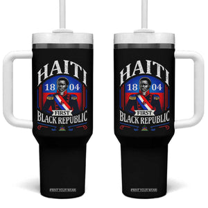 1804 First Black Republic Vintage Graphic Tumbler With Handle Jean Jacques Dessalines Historic TS02 One Size: 40 oz Black Print Your Wear