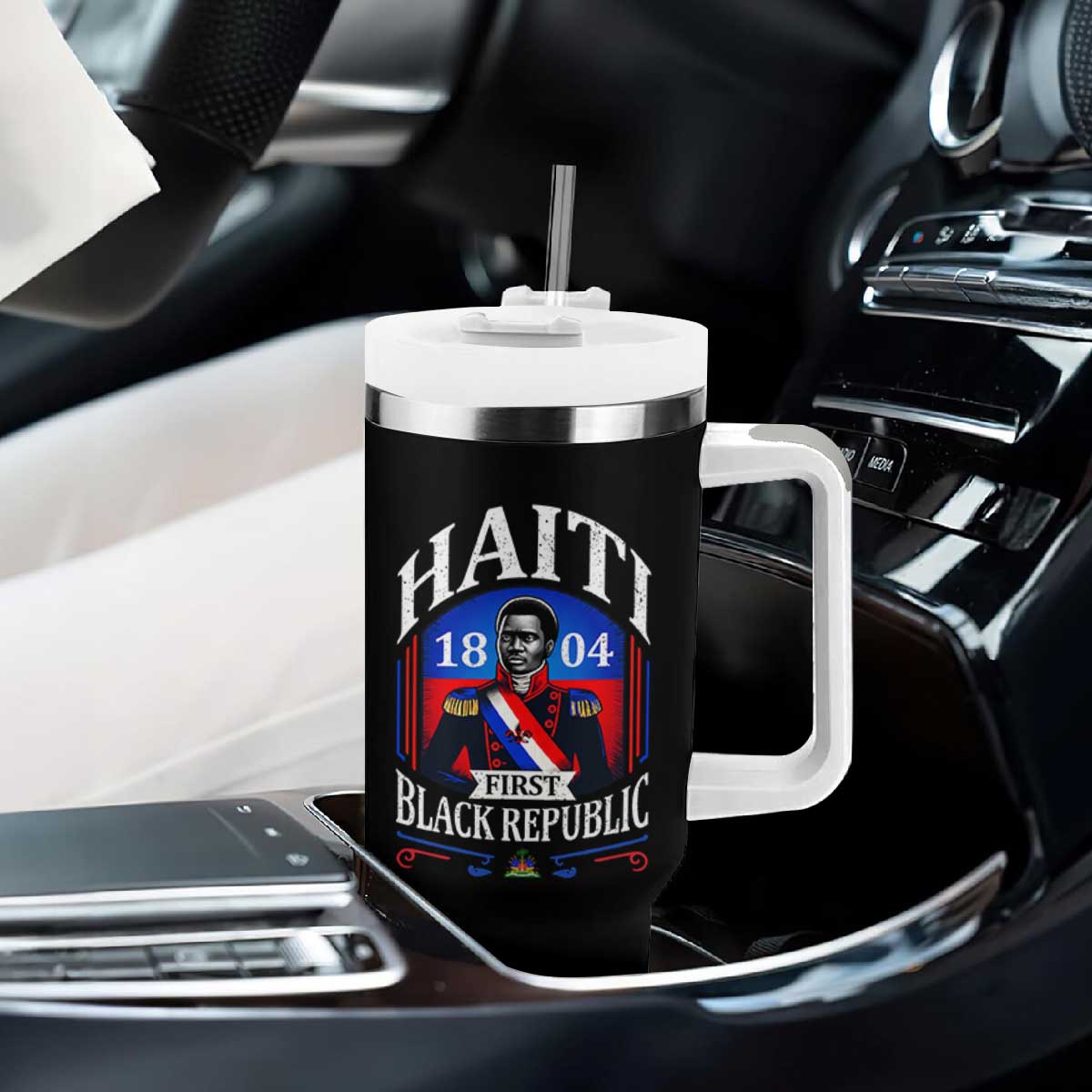 1804 First Black Republic Vintage Graphic Tumbler With Handle Jean Jacques Dessalines Historic TS02 Print Your Wear