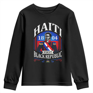 1804 First Black Republic Vintage Graphic Youth Sweatshirt Jean Jacques Dessalines Historic TS02 Black Print Your Wear