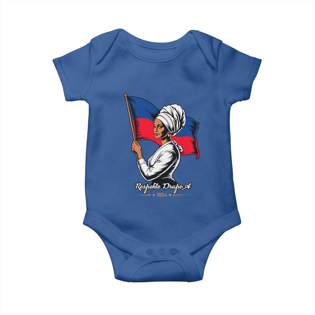 Respekte Drapo A 1804 Haitian Independence Day Baby Onesie Proud Haitian Woman Flag Heritage