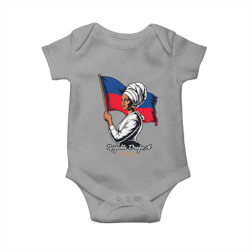 Respekte Drapo A 1804 Haitian Independence Day Baby Onesie Proud Haitian Woman Flag Heritage