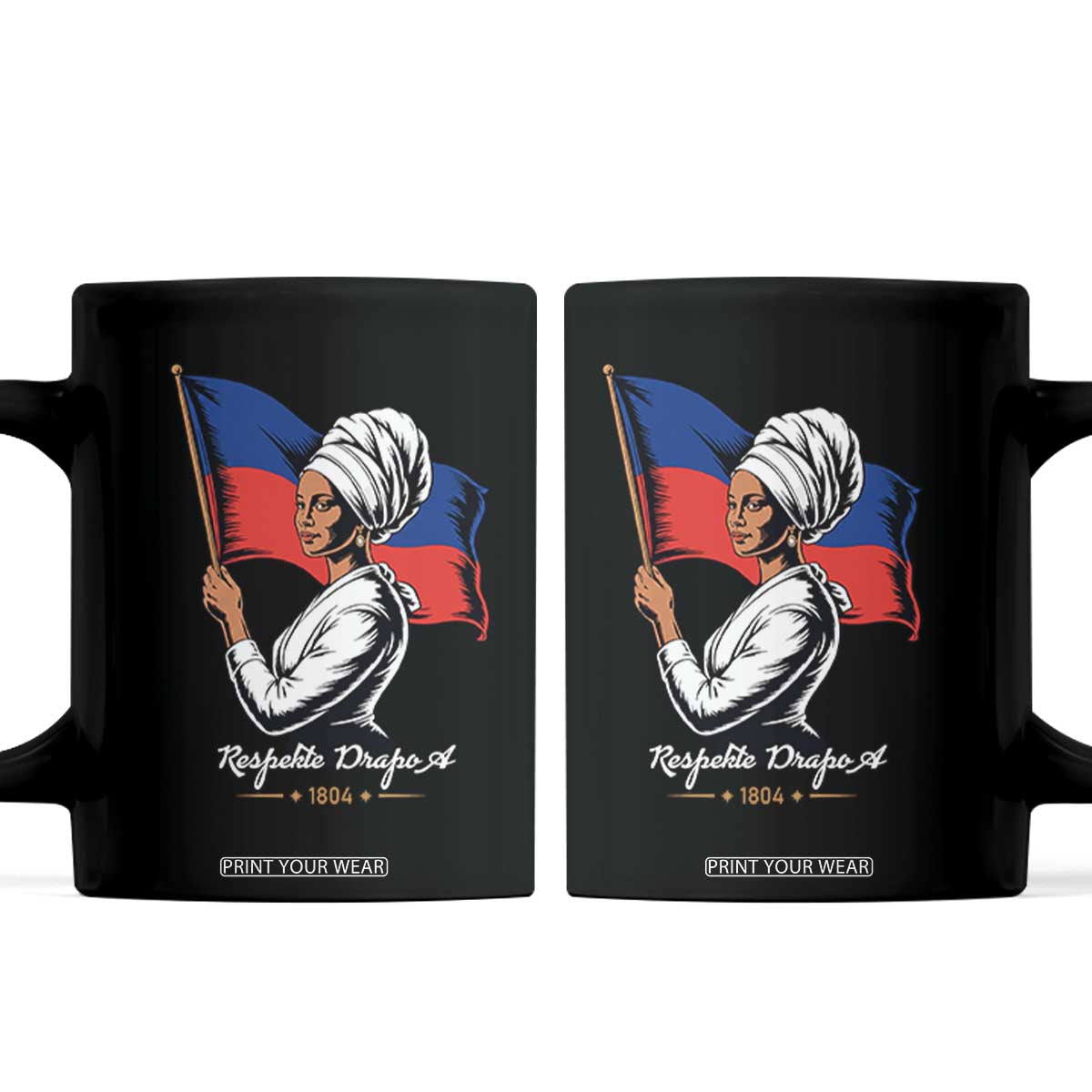 Respekte Drapo A 1804 Haitian Independence Day Coffee Mug Proud Haitian Woman Flag Heritage