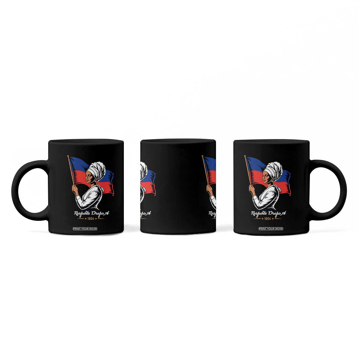 Respekte Drapo A 1804 Haitian Independence Day Coffee Mug Proud Haitian Woman Flag Heritage