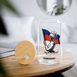 Respekte Drapo A 1804 Haitian Independence Day Glass Can Proud Haitian Woman Flag Heritage