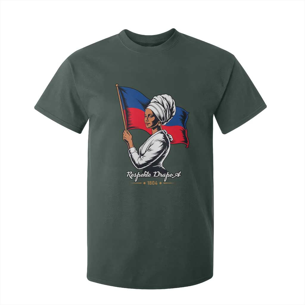 Respekte Drapo A 1804 Haitian Independence Day T Shirt For Kid Proud Haitian Woman Flag Heritage