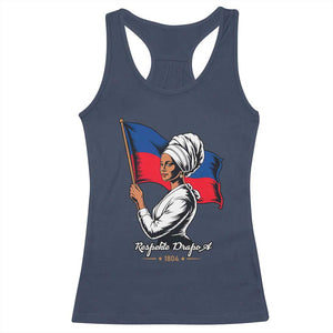 Respekte Drapo A 1804 Haitian Independence Day Racerback Tank Top Proud Haitian Woman Flag Heritage