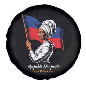Respekte Drapo A 1804 Haitian Independence Day Spare Tire Cover Proud Haitian Woman Flag Heritage