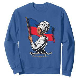 Respekte Drapo A 1804 Haitian Independence Day Sweatshirt Proud Haitian Woman Flag Heritage