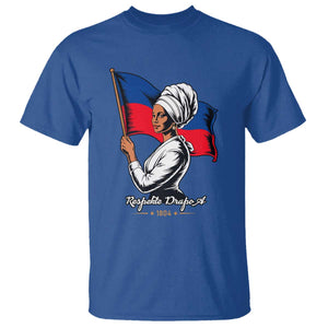 Respekte Drapo A 1804 Haitian Independence Day T Shirt Proud Haitian Woman Flag Heritage