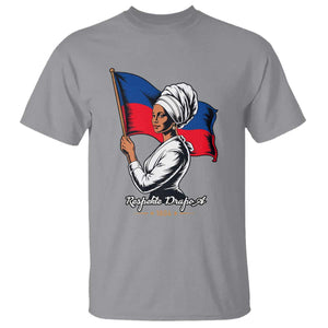 Respekte Drapo A 1804 Haitian Independence Day T Shirt Proud Haitian Woman Flag Heritage