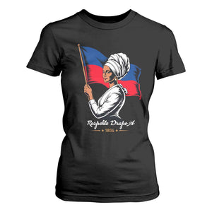 Respekte Drapo A 1804 Haitian Independence Day T Shirt For Women Proud Haitian Woman Flag Heritage