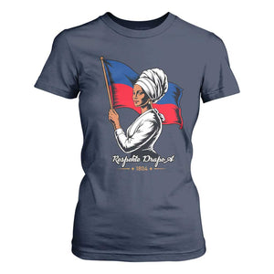 Respekte Drapo A 1804 Haitian Independence Day T Shirt For Women Proud Haitian Woman Flag Heritage