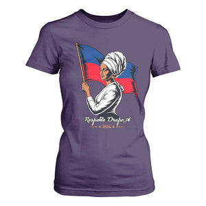 Respekte Drapo A 1804 Haitian Independence Day T Shirt For Women Proud Haitian Woman Flag Heritage