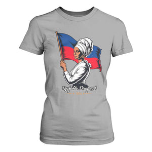 Respekte Drapo A 1804 Haitian Independence Day T Shirt For Women Proud Haitian Woman Flag Heritage